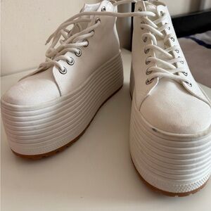 Steve Madden White Platform Sneakers